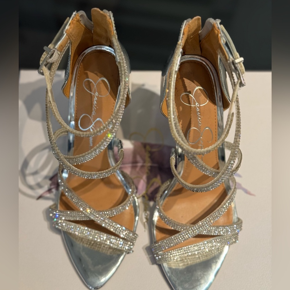 Elegant Silver Strappy Heels - Picture 6 of 12